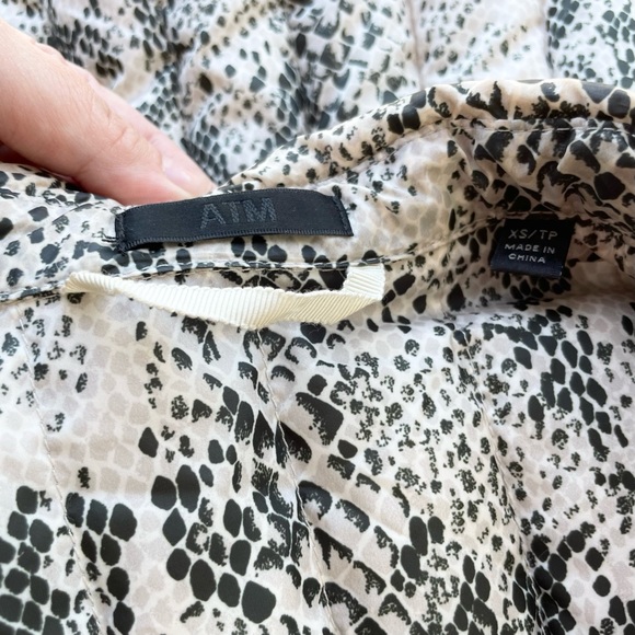 {ATM} Snake Print Boxy Down Puffer Jacket, Size XS - Picture 12 of 14